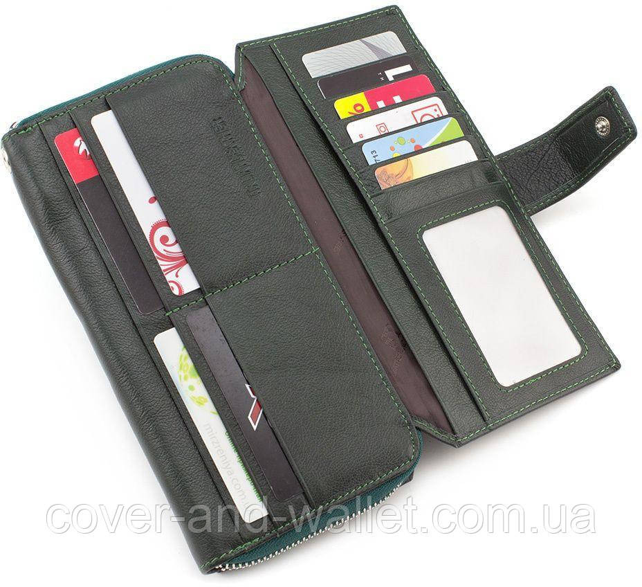 Великий багатофункціональний жіночий гаманець зеленого кольору ST 228 Київ - фото 4