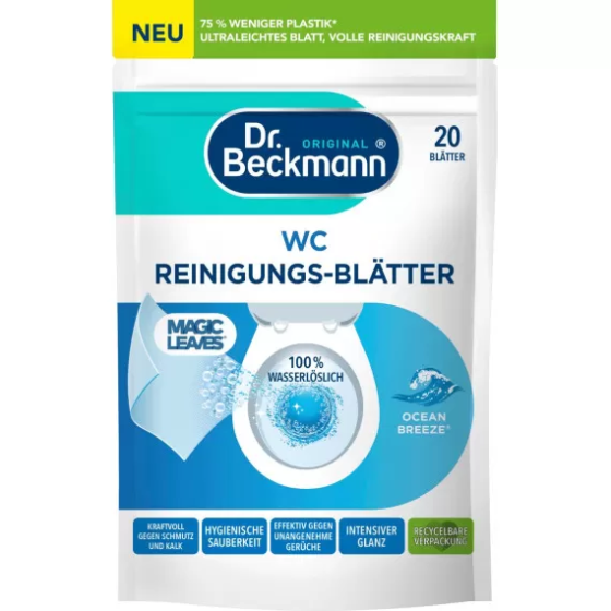 Листи для чищення туалету Океанський бриз Dr. Beckmann, 20 шт (Німеччина) Dr. Beckmann WC Reinigungs-Blätter Ocean Breeze, 20 St Київ