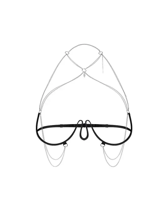 Прикраса на тіло Obsessive Lustique Black harness bra S/M/L Львів - фото 2