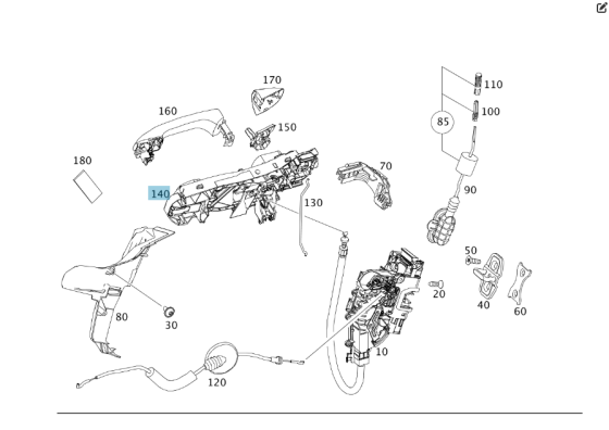 Mercedes-Benz  A0997601900 Рама ручки дверей водія C-Class W205 GLC X253 E-class W213 E-class Coupe C238 CLS C257 GLE Coupe C292 AMG GT Coupe С190 AMG Одесса