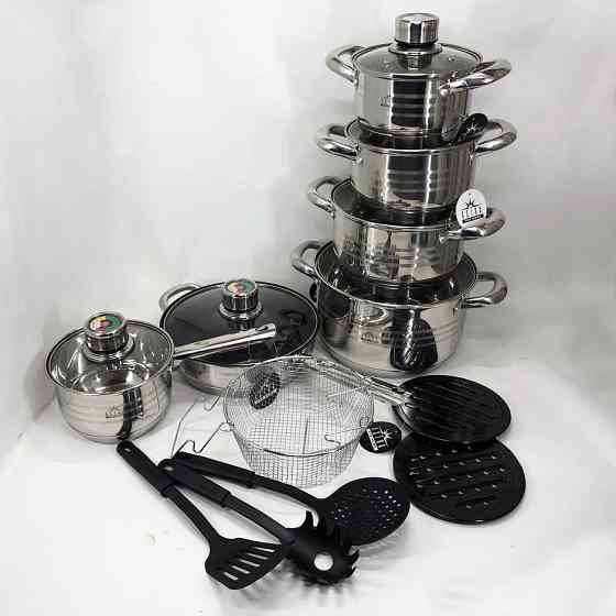 Набір каструль для електричних плит 18 предметов ASTRA A-2618, Каструлі з кришками OX-58 Львів