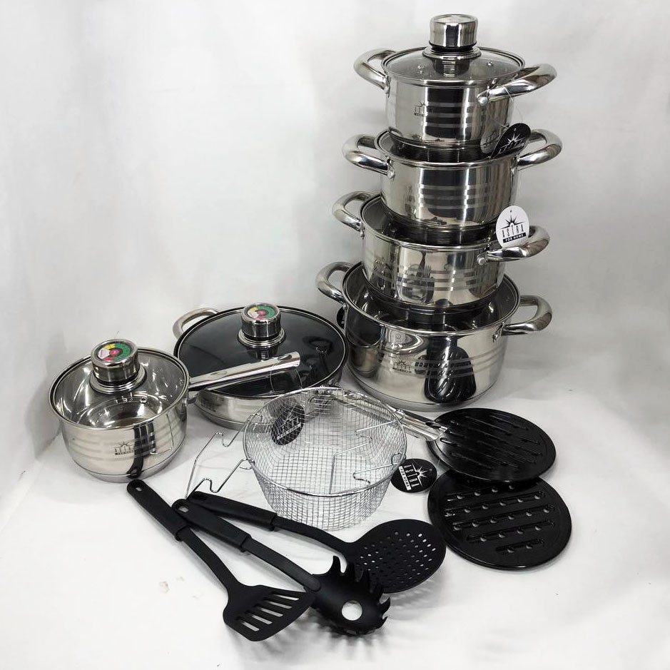 Набір каструль для електричних плит 18 предметов ASTRA A-2618, Каструлі з кришками OX-58 Львів - фото 6