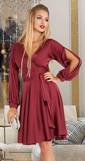 Шелковое платье с мерцающей прозрачной спинкой Киев - изображение 1