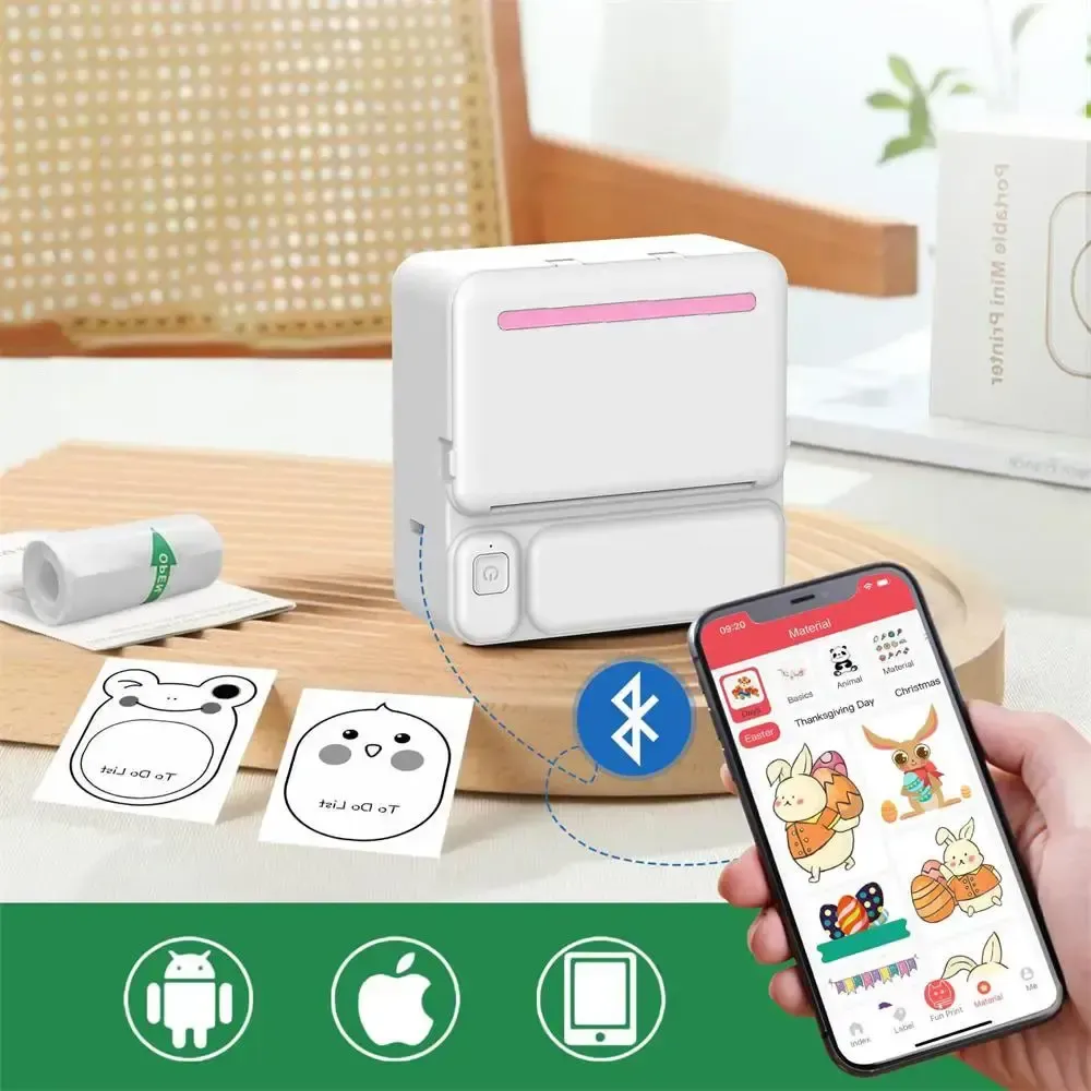 Портативный термопринтер с Bluetooth + рулон термобумаги, C19 / Мини принтер для печати Коломыя - изображение 6