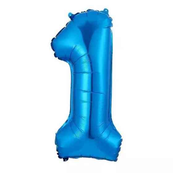 Цифра фольгована 1 синій 32" Київ