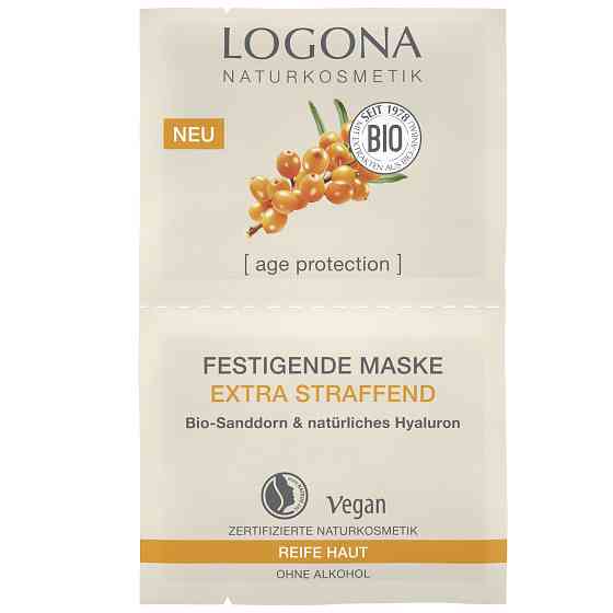 БИО-Маска для лица против морщин подтягивающая с Облепихой и гиалуроновой кислотой Logona 2*7,5 мл Киев