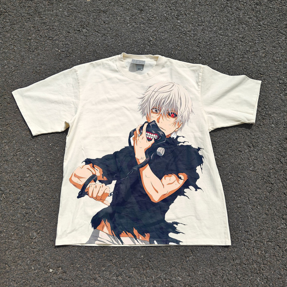 Футболка для мальчика с принтом аниме Токийский гуль Кен Канеки Маск оверсайз (рост от 165 до 180 ) Черний Днепр - изображение 1