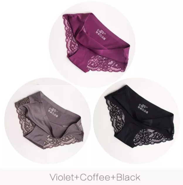 Женские бесшовные трусы 4XL черный хаки бордовый Киев - изображение 1