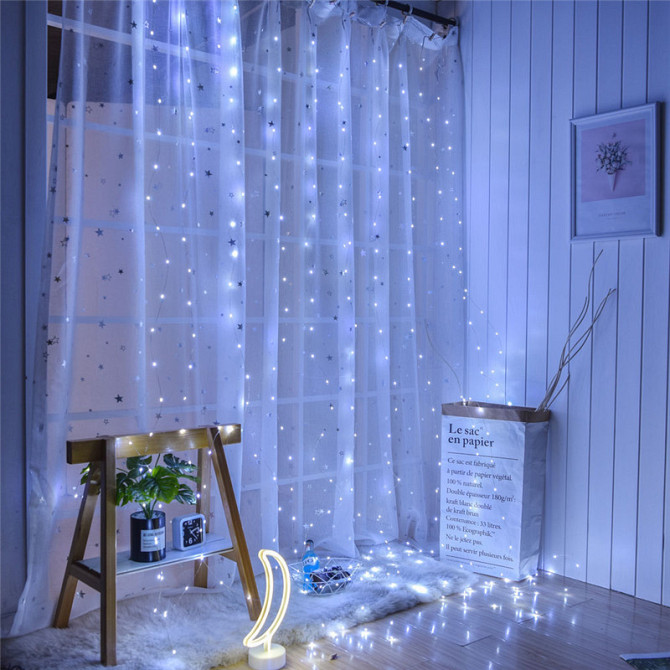 Світлодіодна гірлянда Штора 3х3м 400 LED Холодний білий Вінниця - фото 6
