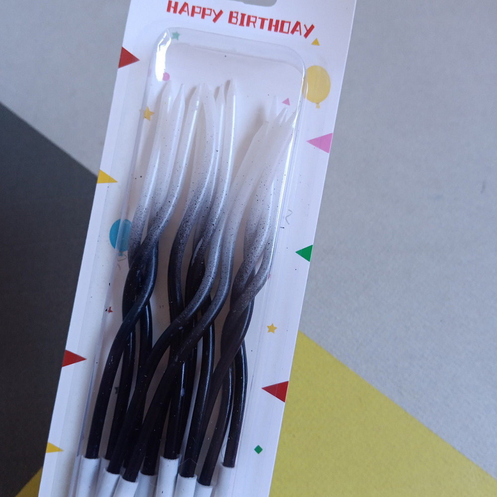Свічки для торта "хвилясті" 12 шт. чорні градієнт Київ - фото 2