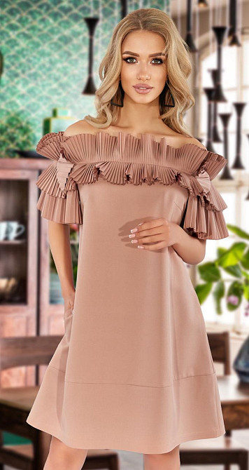 Стильне бежеве плаття Київ - фото 1