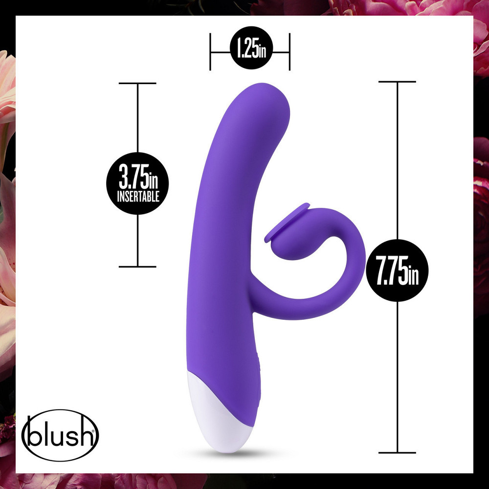 Двойной вибратор с технологией пульсации воздуха Blush Oh Bunny, фиолетовый, 19.6 х 3.1 см Sex Aura Киев - изображение 6