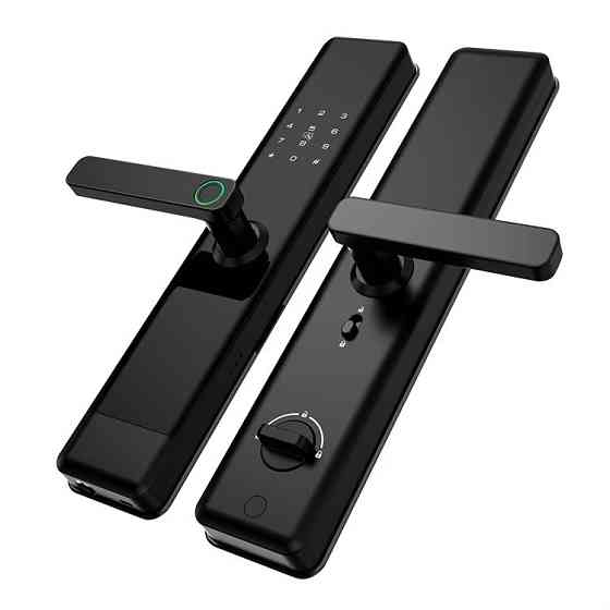 Умный дверной замок кодовый с Wi-Fi, отпечатком пальца и ключ-картой,черный Каменец-Подольский