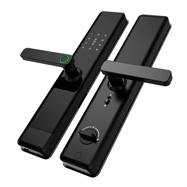 Розумний дверний замок кодовий з Wi-Fi, відбитком пальця і ключ-картою, чорний Кам'янець-Подільський - фото 4