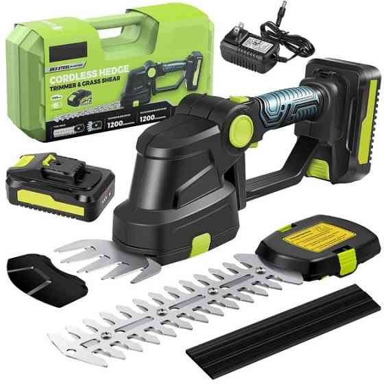 Акумуляторні ножиці кущоріз Krafftec 2 в 1 два акумулятори зарядний пластиковий кейс YH-25 Івано-Франківськ