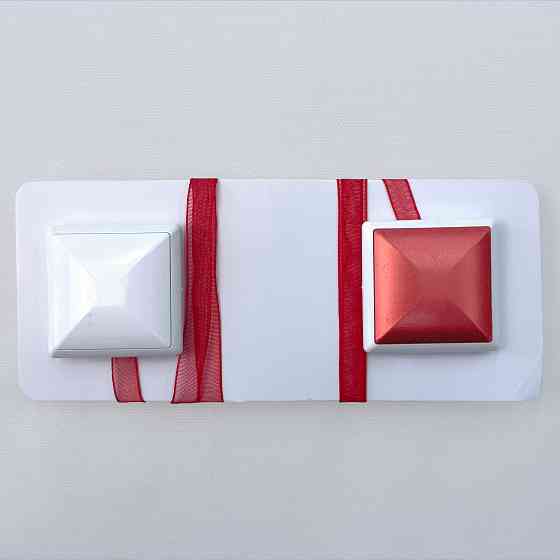 Магниты для штор и гардин Квадрат двусторонние набор 2 шт Красный с белым (81-278) Киев