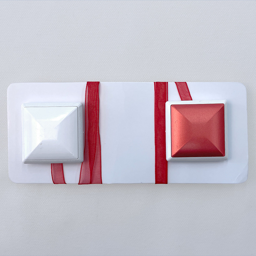Магниты для штор и гардин Квадрат двусторонние набор 2 шт Красный с белым (81-278) Киев - изображение 6