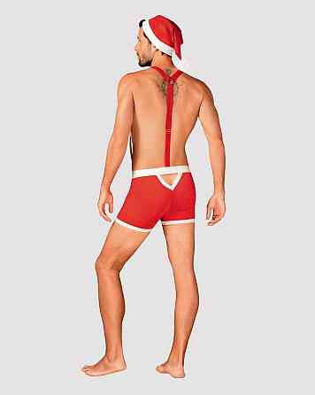 Мужской эротический костюм Санта-Клауса Obsessive Mr Claus 2XL/3XL, боксеры на подтяжках, шапочка с Sex Aura Киев