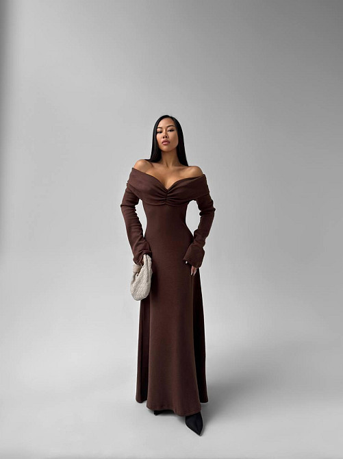 Женское вечернее платье двухстороннее ангора Шоколад Одесса - изображение 1