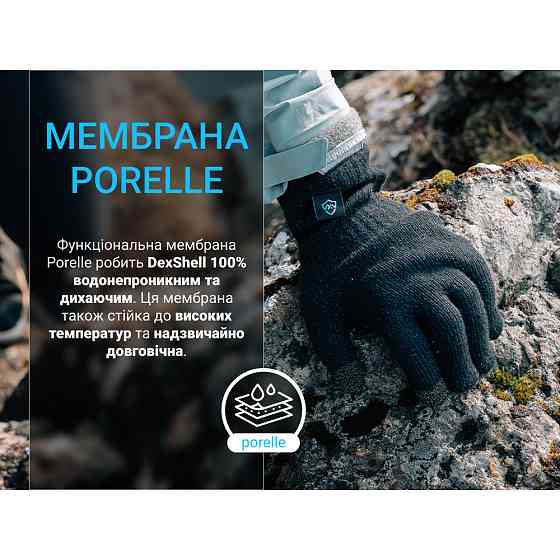 Перчатки водонепроницаемые Dexshell ThermFit 3.0 Gloves, темно-голубые, размер XL Ровно