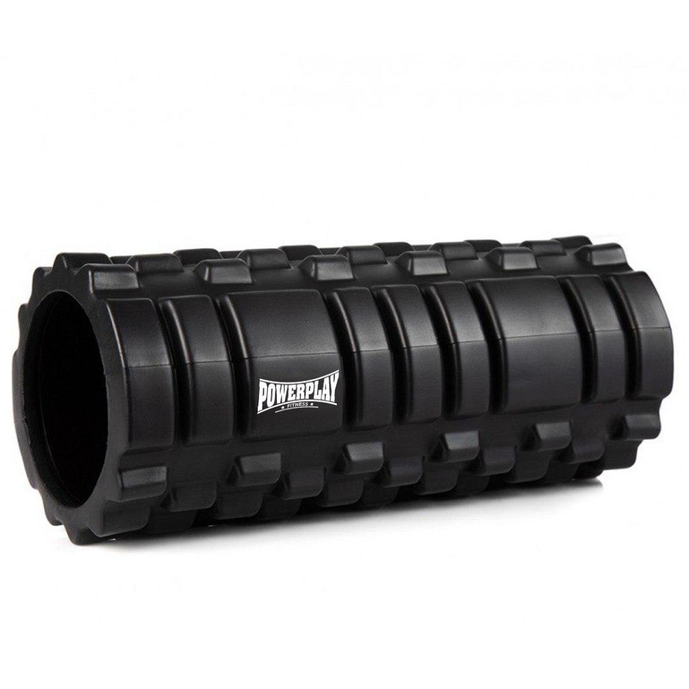 Масажний ролик (роллер) PowerPlay 4025 Massage Roller Чорний (33x14см.) Кам'янське - фото 1