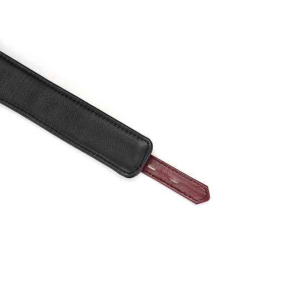 Шкіряний нашийник з повідцем Liebe Seele Wine Red Curved Collar, замок-сердечко Sex Aura Київ