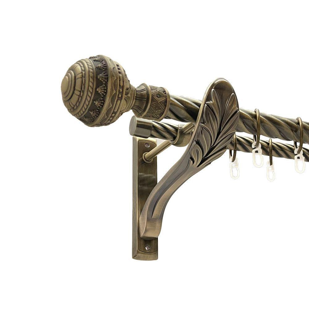 Карниз Orvit Арабеска металевий дворядний ретро скручена труба кільце металеве Антик 25\19 мм 160 см Львов - изображение 1