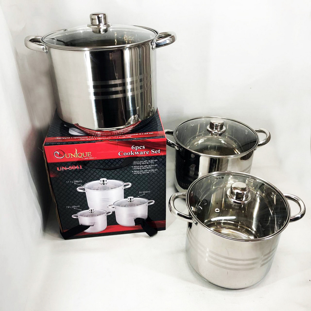 Набір каструль вищої якості Unique, Набір високих каструль зі сталі IF-45 Львів - фото 12