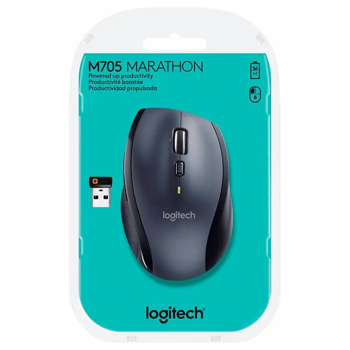Миша бездротова Logitech M705 Marathon Black лазерна (910-001949) Чорно-сірий Харків - фото 3