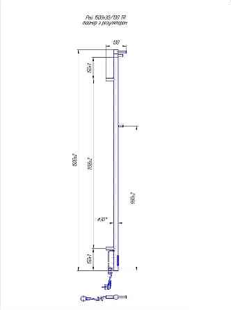 Електрична рушникосушарка Mario Рей -I 1500x30/130 TR з таймером і регулятором Київ