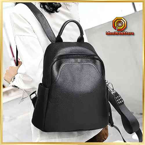 Черный кожаный рюкзак Женский кожаный рюкзак городской из натуральной телячьей кожи TidinBag Киев