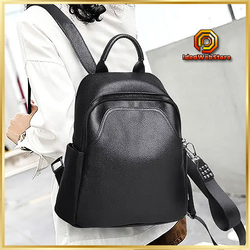 Черный кожаный рюкзак Женский кожаный рюкзак городской из натуральной телячьей кожи TidinBag Киев - изображение 1