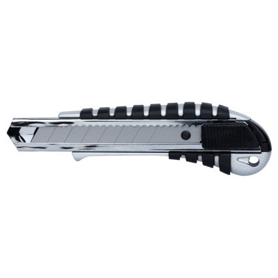 Ніж монтажний Sigma корпус метал/гума, лезо 18мм, автоматичний замок (8211041) Вінниця - фото 1