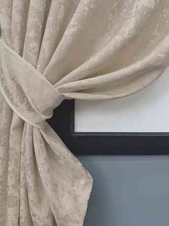 Комплект коротких штор VR-Textil Льон мармур Pavliani VO № 1767ш бежевий 130х170 см 2 шт (35-0463) Київ