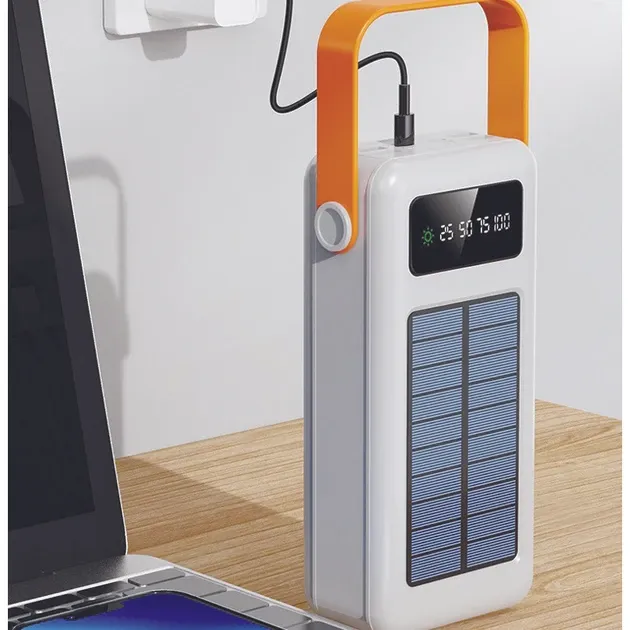Зовнішній акумулятор (power bank) 40000мАг 4Вт на сонячній батареї Київ - фото 7