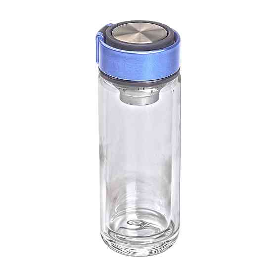 Yiwu Термос скляний з подвійними стінками та ситечком 330 мл синій HP-14-39BL Киев