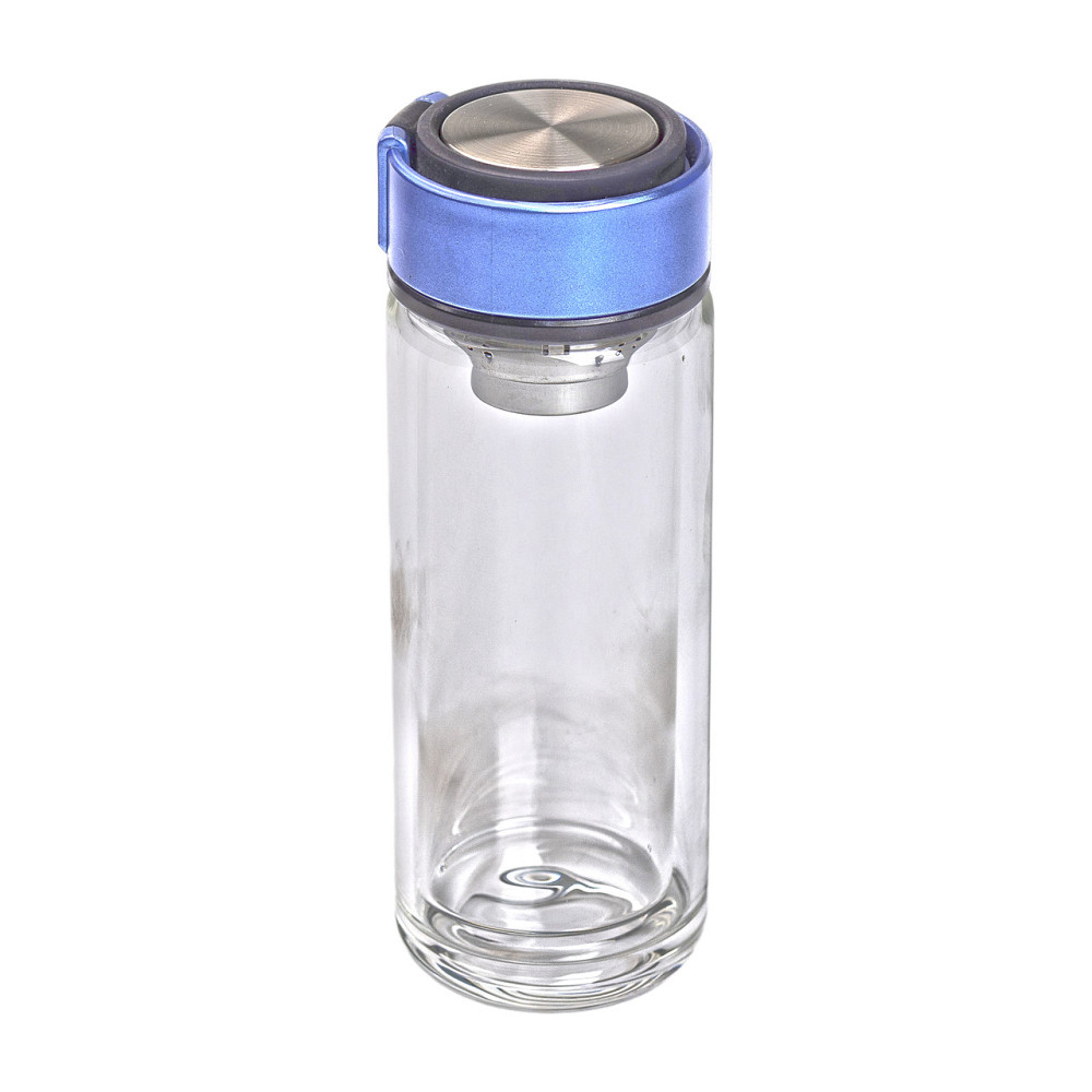 Yiwu Термос скляний з подвійними стінками та ситечком 330 мл синій HP-14-39BL Киев - изображение 1