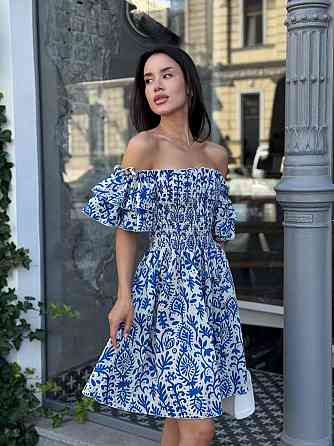 Женское легкое принтованное платье из турецкого батиста Одесса