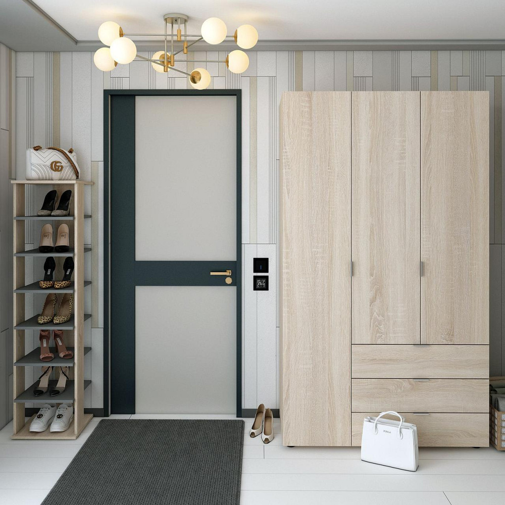 Полка для обуви Doros Паоло 38,4х38,4х153,4 см Дуб сонома/Графит (DRS-011438) Львов - изображение 9