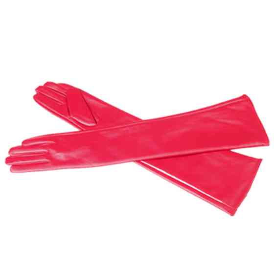 Високі рукавички жіночі із екошкіри червоний Київ