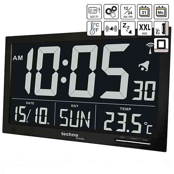 Часы настенные Technoline WS8007 Black (WS8007) Винница