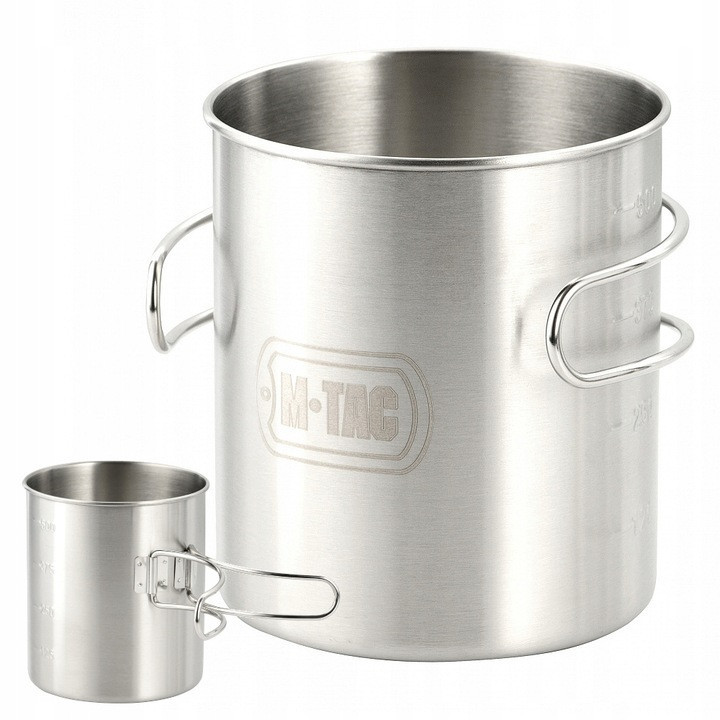 Туристична Кружка зі складними ручками 450 мл M-Tac (CL1C-M37-A) Нержавіюча сталь Нововолинськ - фото 1