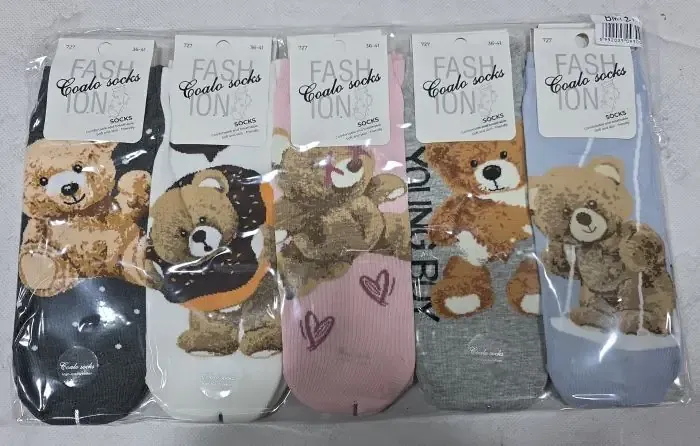 Шкарпетки жіночі з ведмежатами. У наборі з 5 шт. Яскраві жіночі шкарпетки з приколами. Coalo socks. Розмір 36-41 Київ - фото 2