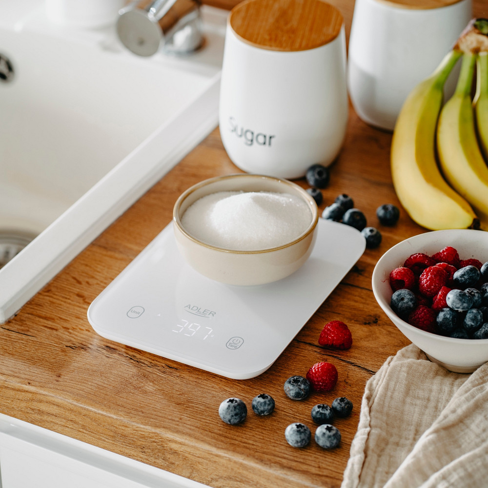 Ваги кухонні Adler AD 3181 white електронні/ 10кг/ г; кг, фунт/ 2хААА/ автовимкнення/ скло Винница - изображение 6
