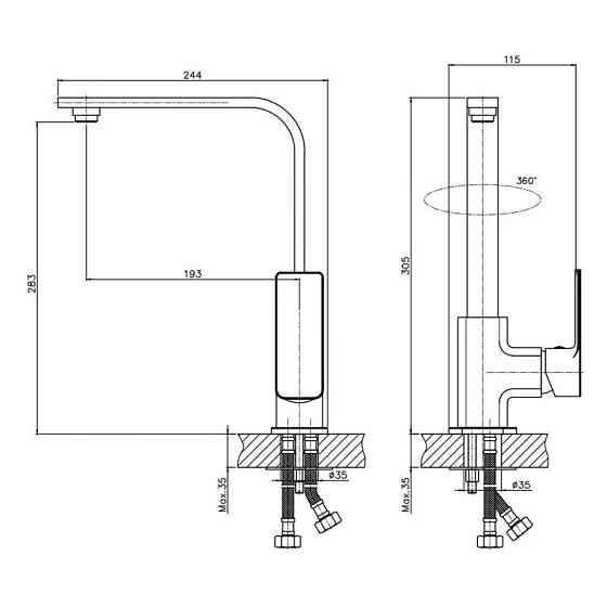 Кухонный смеситель Haiba Kubus 017 HB0801 Харьков