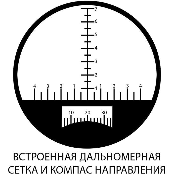 Бінокль морський Sigeta Admiral 7x50 Military з далекомірною сіткою й компасом Зелений Вінниця - фото 7
