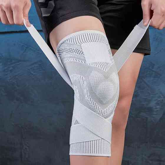 Бандаж коліна синій з бинтом розмір SM, L-XL ST-7159 Вишневе