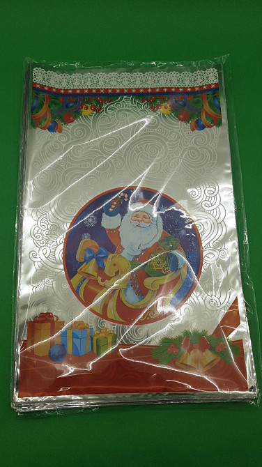 Упаковка новогодняя для конфет и подарков (25*40) №25 Новый Дед Мороз в санях (100 шт) Харьков - изображение 1