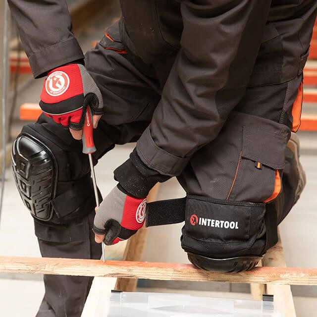 Наколінники захисні, накладки протиковзкі з ПВХ, тканина 600D, гелеві подушки, неопренові ремені INTERTOOL SP-0054 Київ - фото 6