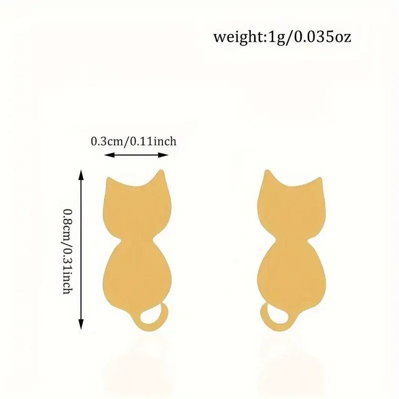 Серьги-гвоздики «Кошки» — набор 3 пары (нержавеющая сталь) Киев - изображение 8